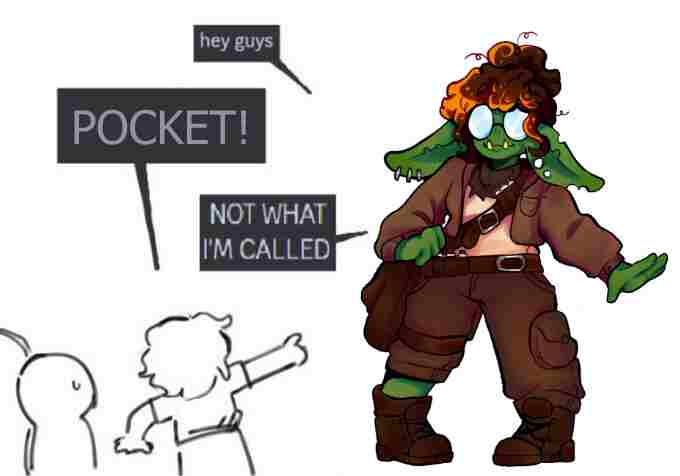 'that's not my name' meme template where they are calling me 'pocket'